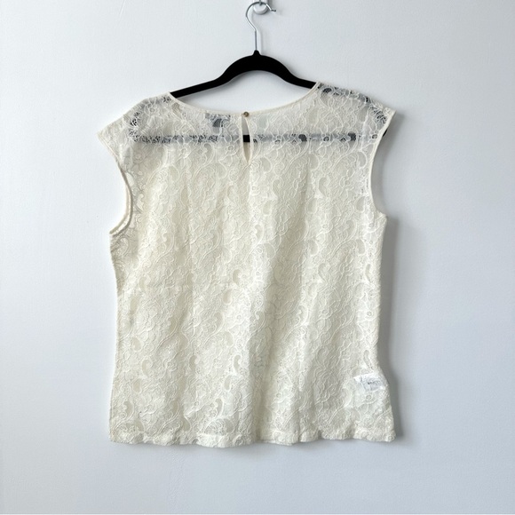 Eddie Bauer Cream Lace Sleeveless Blouse - Picture 3 of 9